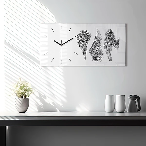Horizontale Uhr mit motiv Flügel eines Engels