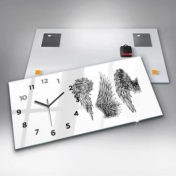 Horizontale Uhr mit motiv Flügel eines Engels