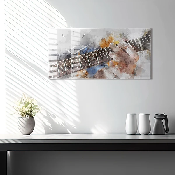Horizontale Uhr mit motiv Gitarre