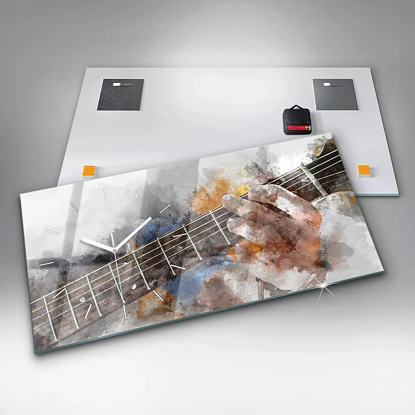 Horizontale Uhr mit motiv Gitarre