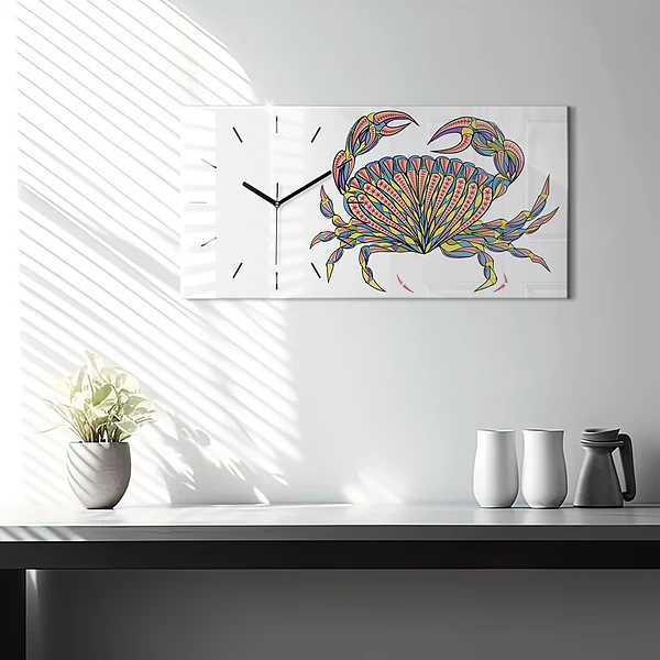 Horizontale Uhr mit motiv Ethnische Krabbe