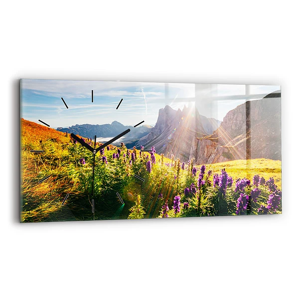 Horizontale Uhr mit motiv Lavendelwiese