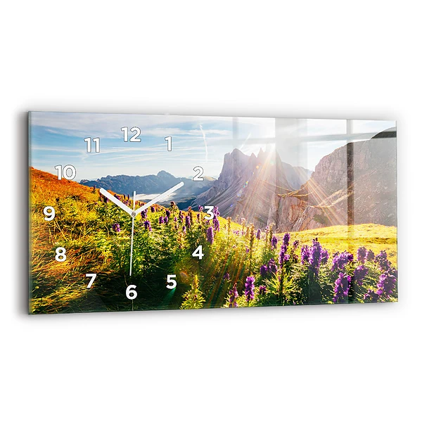 Horizontale Uhr mit motiv Lavendelwiese