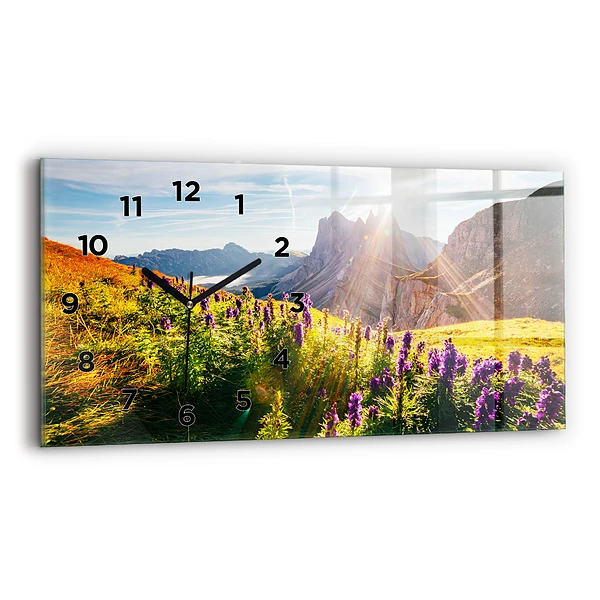 Horizontale Uhr mit motiv Lavendelwiese