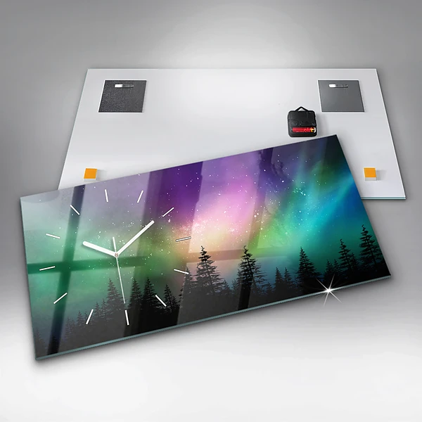 Horizontale Uhr mit motiv Aurora Borealis