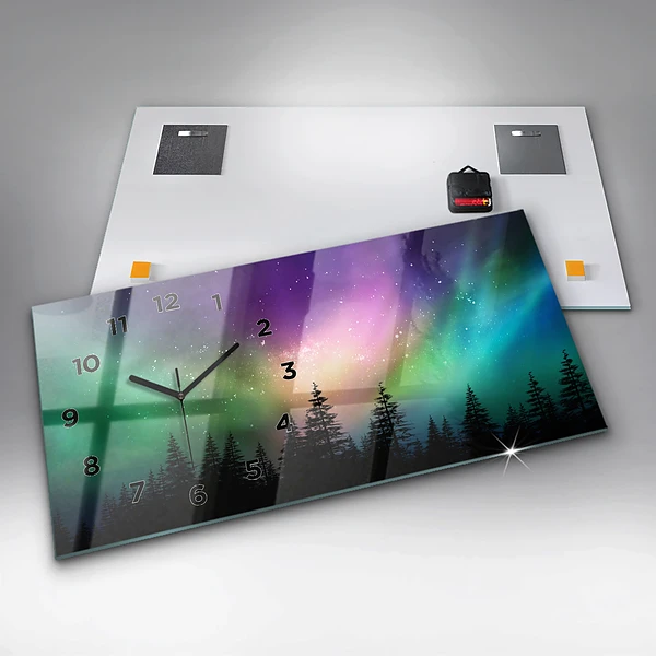 Horizontale Uhr mit motiv Aurora Borealis