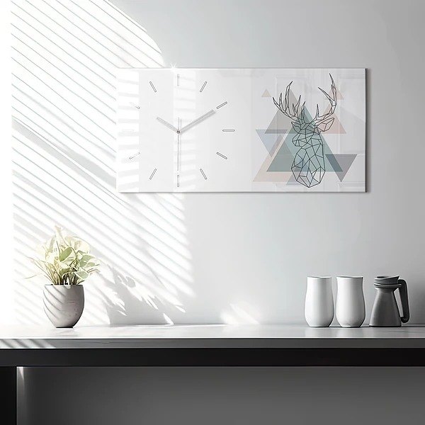 Horizontale Uhr mit motiv Rentier skandinavischer Stil