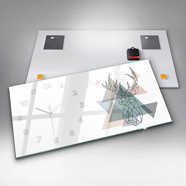 Horizontale Uhr mit motiv Rentier skandinavischer Stil