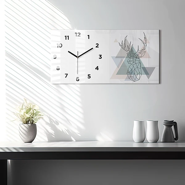 Horizontale Uhr mit motiv Rentier skandinavischer Stil