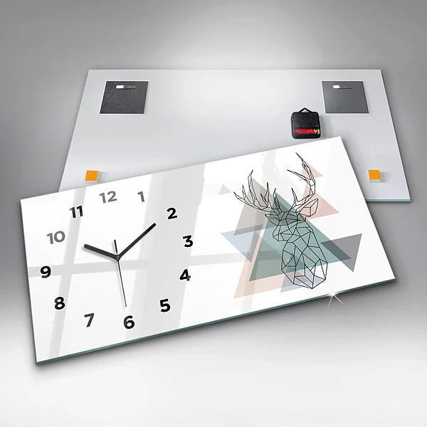 Horizontale Uhr mit motiv Rentier skandinavischer Stil