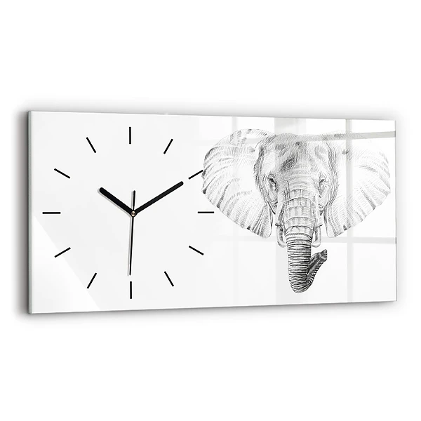 Horizontale Uhr mit motiv Vektor Elefantenkopf