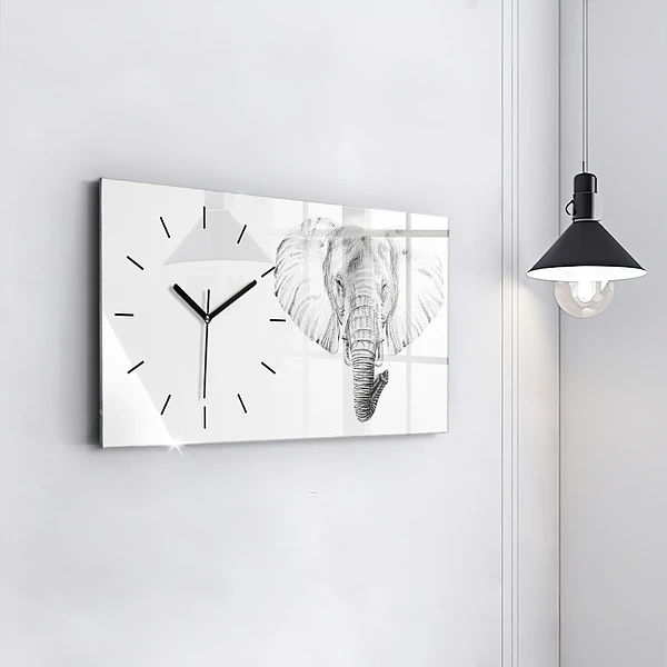 Horizontale Uhr mit motiv Vektor Elefantenkopf