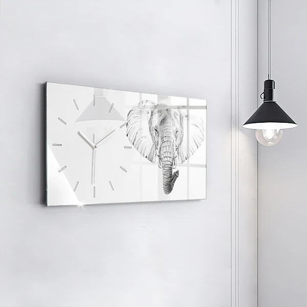 Horizontale Uhr mit motiv Vektor Elefantenkopf