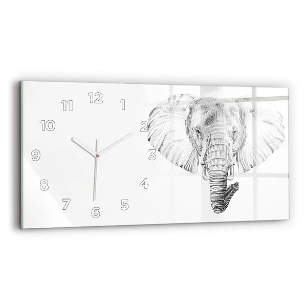 Horizontale Uhr mit motiv Vektor Elefantenkopf