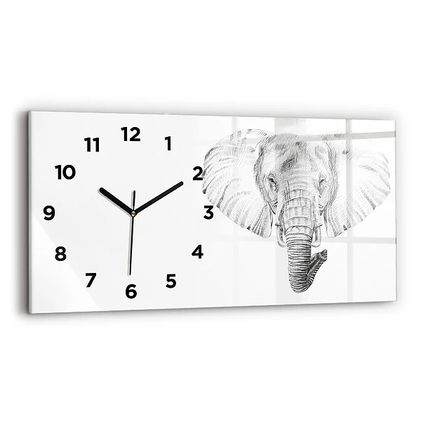 Horizontale Uhr mit motiv Vektor Elefantenkopf