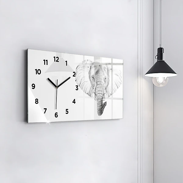 Horizontale Uhr mit motiv Vektor Elefantenkopf