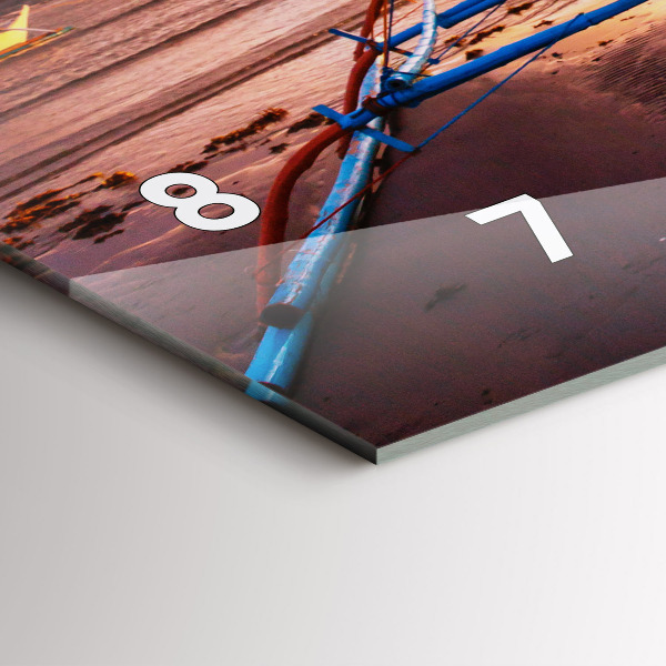 Horizontale Uhr mit motiv Boot und Sonnenuntergang