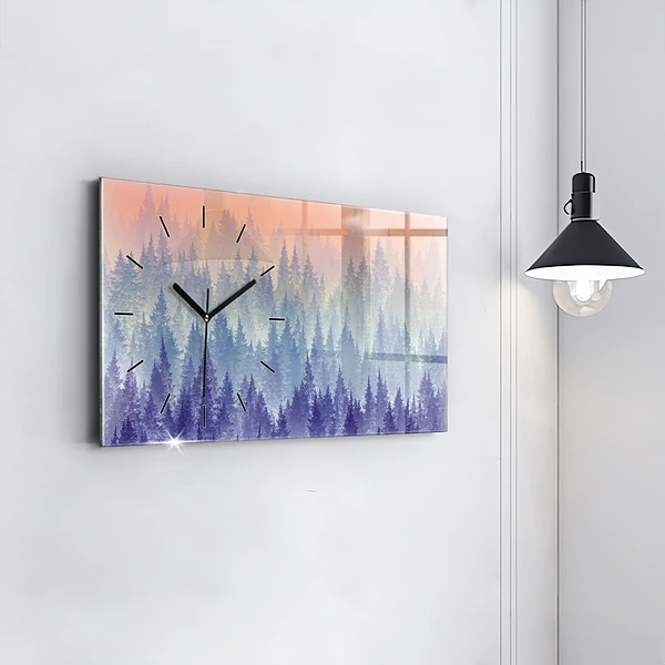 Horizontale Uhr Wald im Nebel