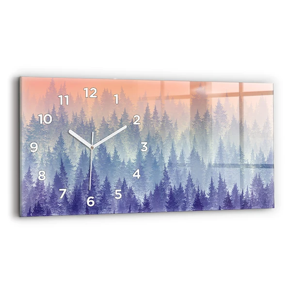 Horizontale Uhr Wald im Nebel