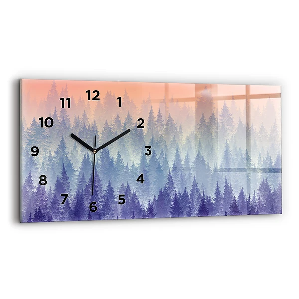 Horizontale Uhr Wald im Nebel