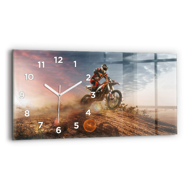 Horizontale Uhr mit motiv Mann auf Motorrad