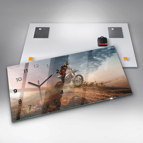 Horizontale Uhr mit motiv Mann auf Motorrad