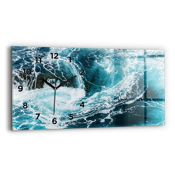 Horizontale Uhr mit motiv Wirbelnde schäumende Wellen