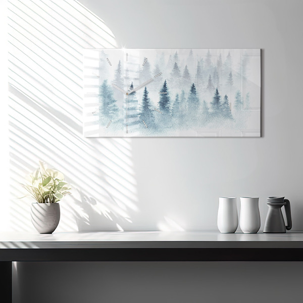 Horizontale Uhr mit motiv Winterlicher Wald