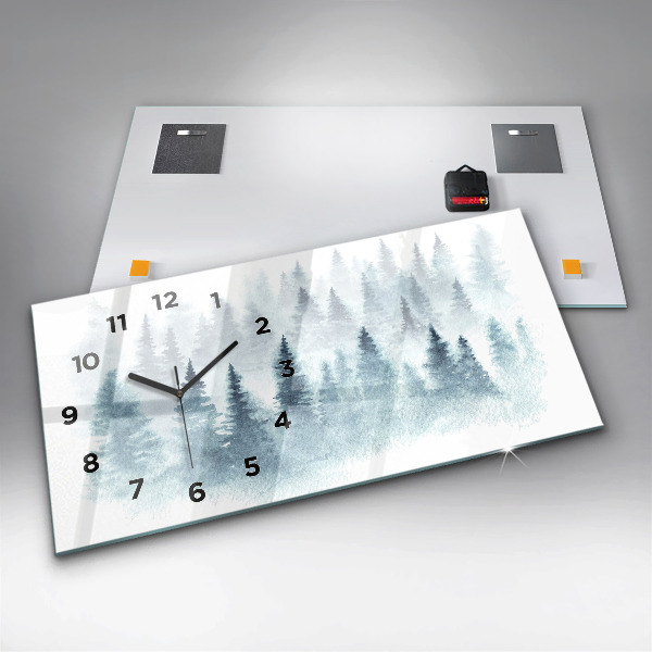 Horizontale Uhr mit motiv Winterlicher Wald