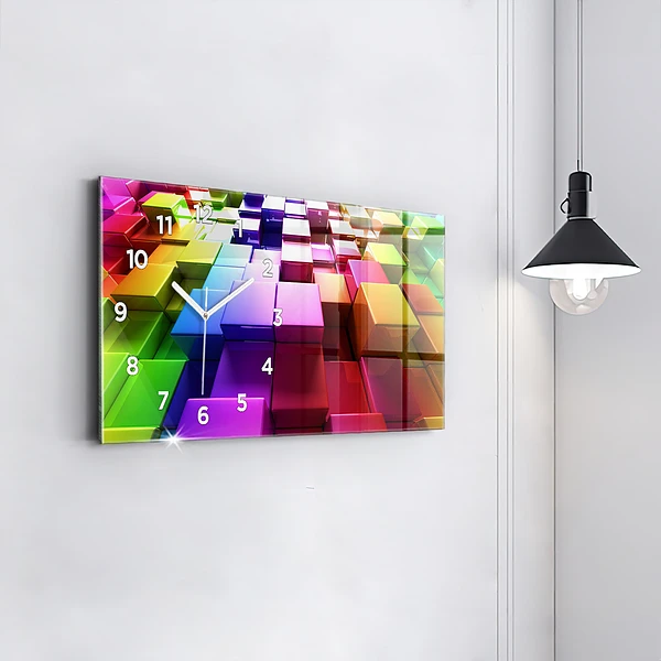 Horizontale Uhr Bunte Würfel
