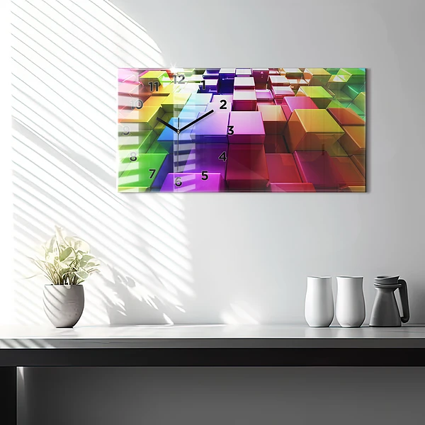 Horizontale Uhr Bunte Würfel