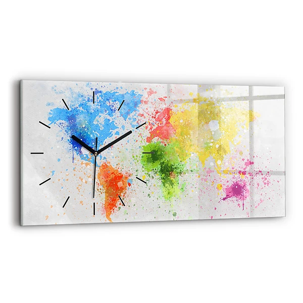 Horizontale Uhr Weltkarte auf Papier