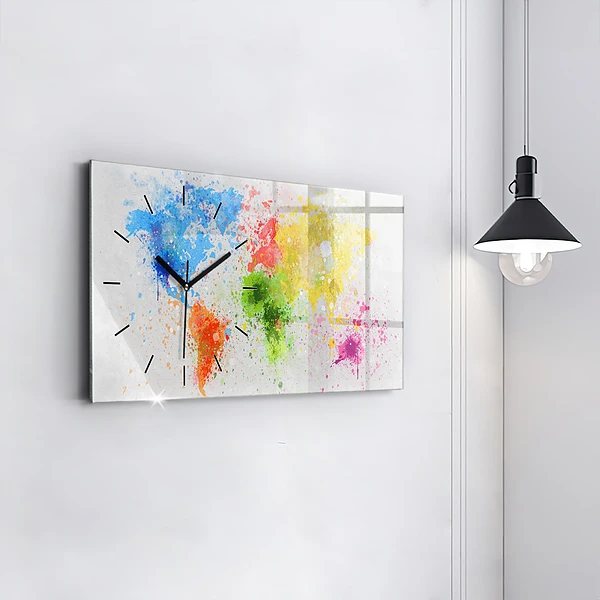 Horizontale Uhr Weltkarte auf Papier