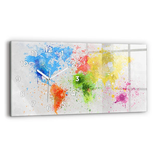 Horizontale Uhr Weltkarte auf Papier