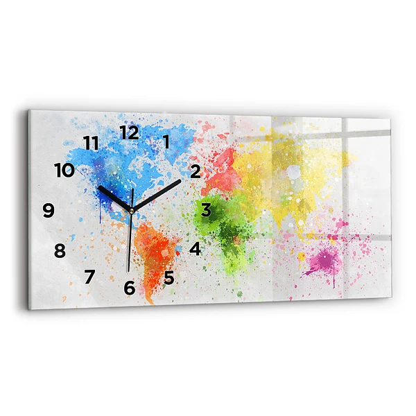 Horizontale Uhr Weltkarte auf Papier