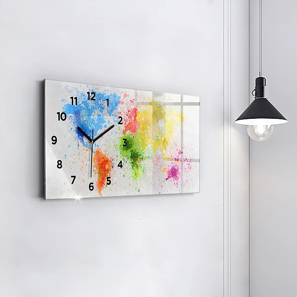 Horizontale Uhr Weltkarte auf Papier