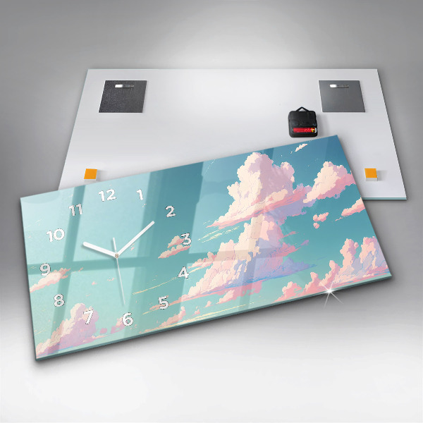 Horizontale Uhr Pastellfarbener Himmel