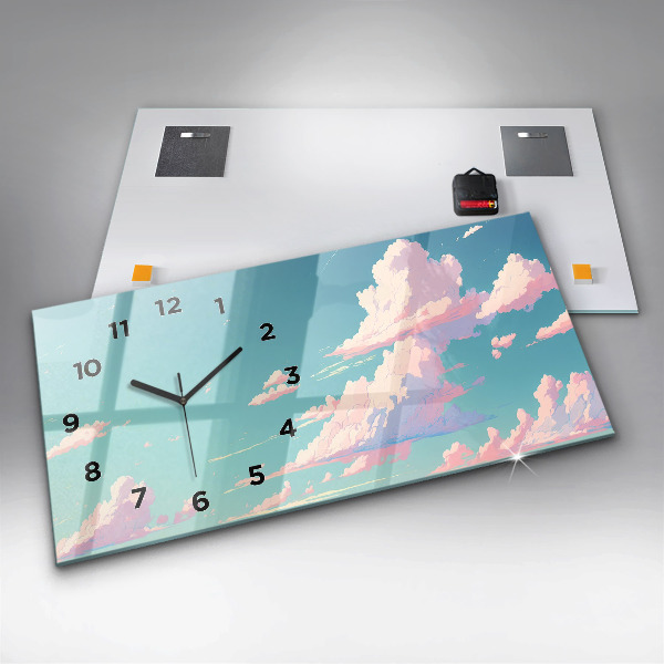 Horizontale Uhr Pastellfarbener Himmel