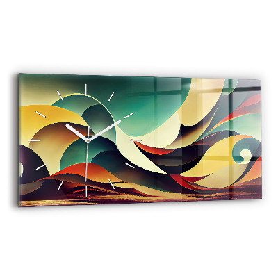 Horizontale Uhr Abstrakte Linien im Hintergrund