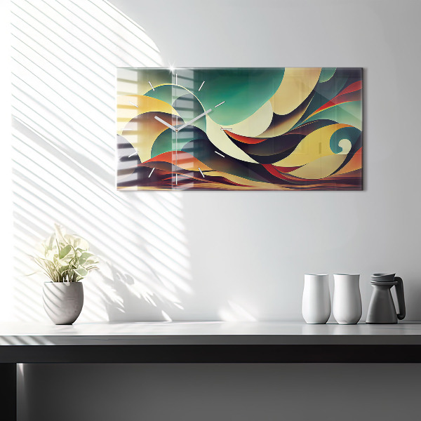 Horizontale Uhr Abstrakte Linien im Hintergrund