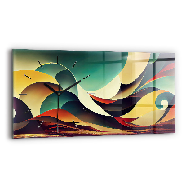 Horizontale Uhr Abstrakte Linien im Hintergrund