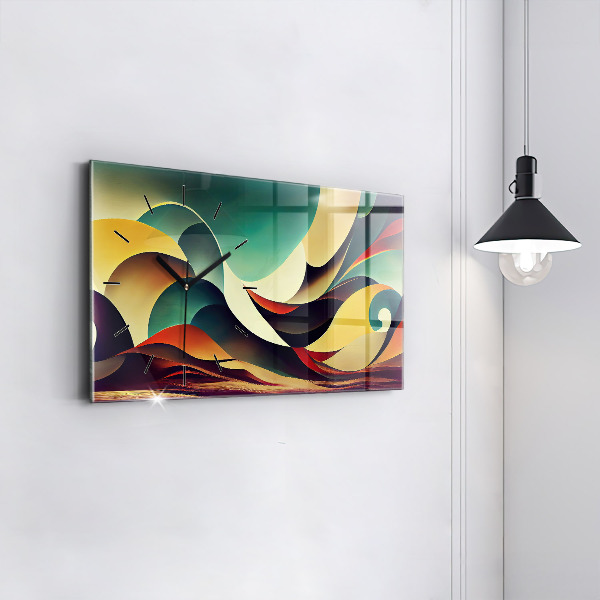 Horizontale Uhr Abstrakte Linien im Hintergrund