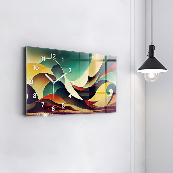 Horizontale Uhr Abstrakte Linien im Hintergrund