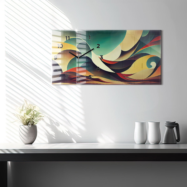 Horizontale Uhr Abstrakte Linien im Hintergrund