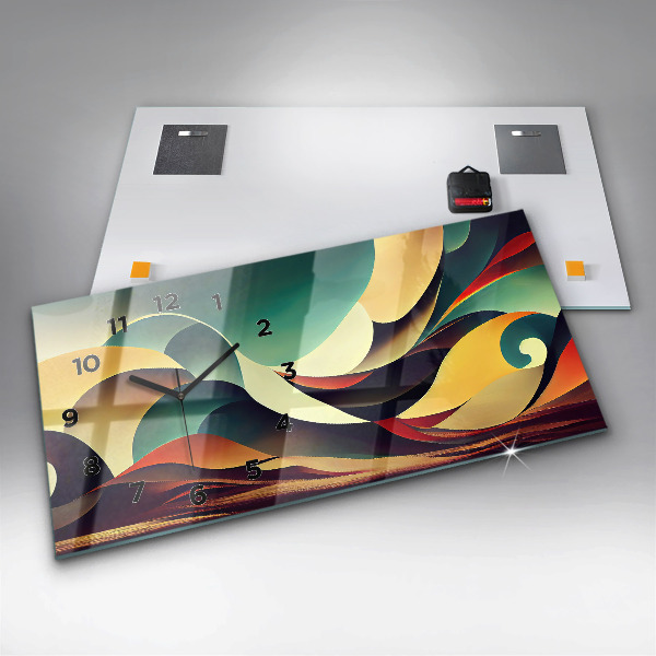 Horizontale Uhr Abstrakte Linien im Hintergrund