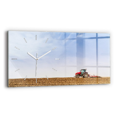 Horizontale Uhr Landwirt im Traktor