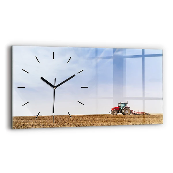 Horizontale Uhr Landwirt im Traktor