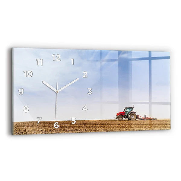 Horizontale Uhr Landwirt im Traktor