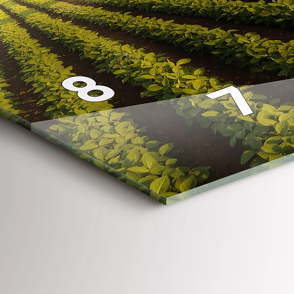 Horizontale Uhr mit motiv Traktor sprüht ein Feld