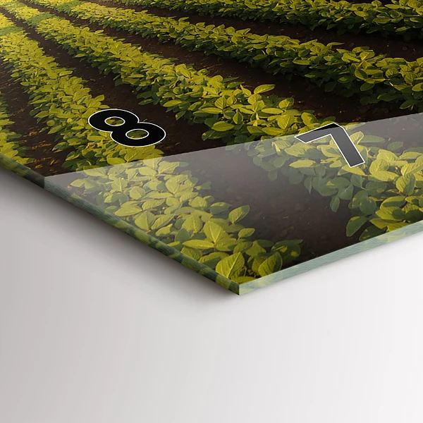Horizontale Uhr mit motiv Traktor sprüht ein Feld